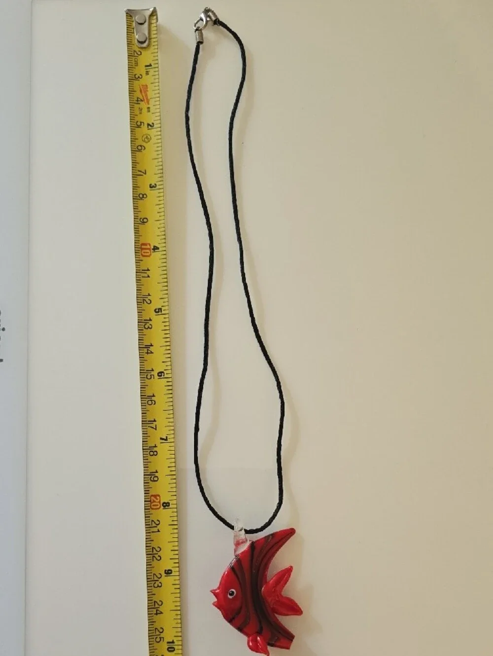 Red Glass Fish Pendant Necklace - Unbranded